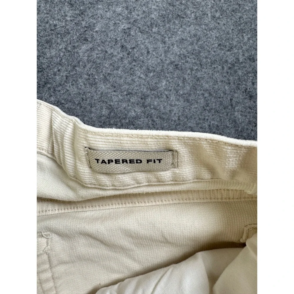 Flint and Tinder 365 Corduroy Slim Fit Pants Mens 34x30 Cream Chinos Trousers